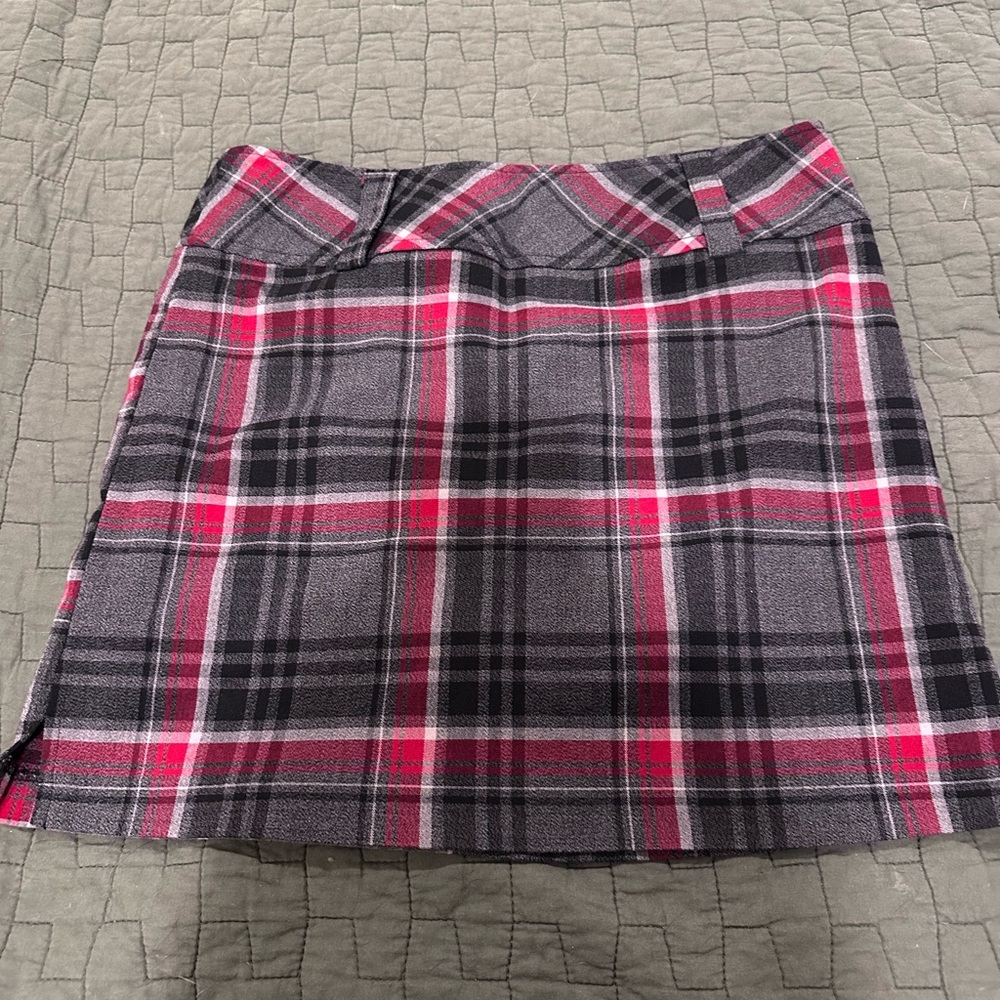 Plaid Women's Mini Skirt in Black and red